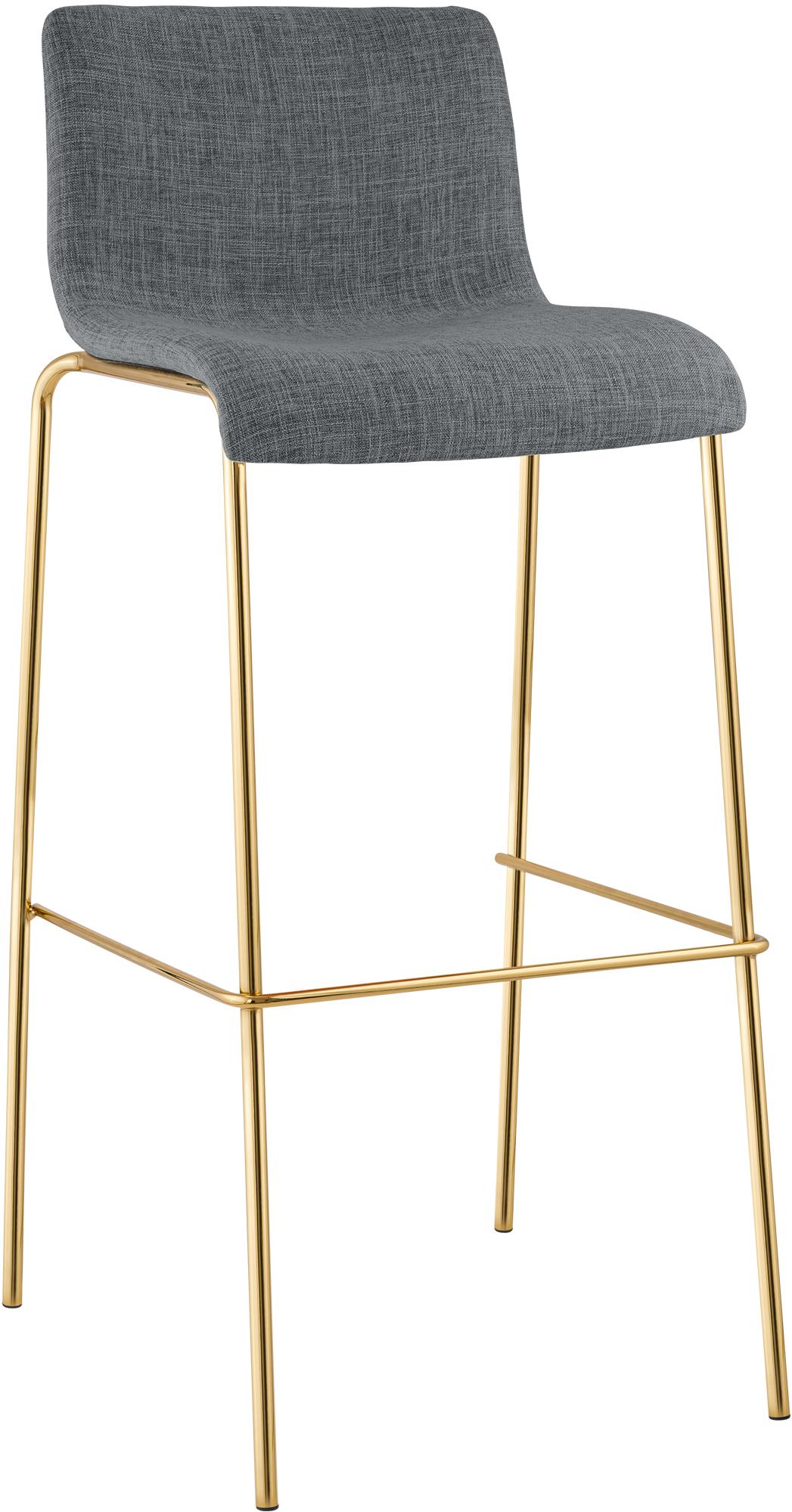 Barhocker Hover Stoff Vierfußgestell Gold CLP